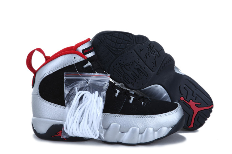 Air Jordan 9 Mens Shoes Black/Silver Gray Online